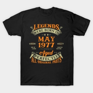 Birthday Gift Legends Born In May 1977 46 Years Old T-Shirt